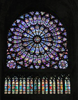 Inside the Notre Dame, the cathedral church of Paris
